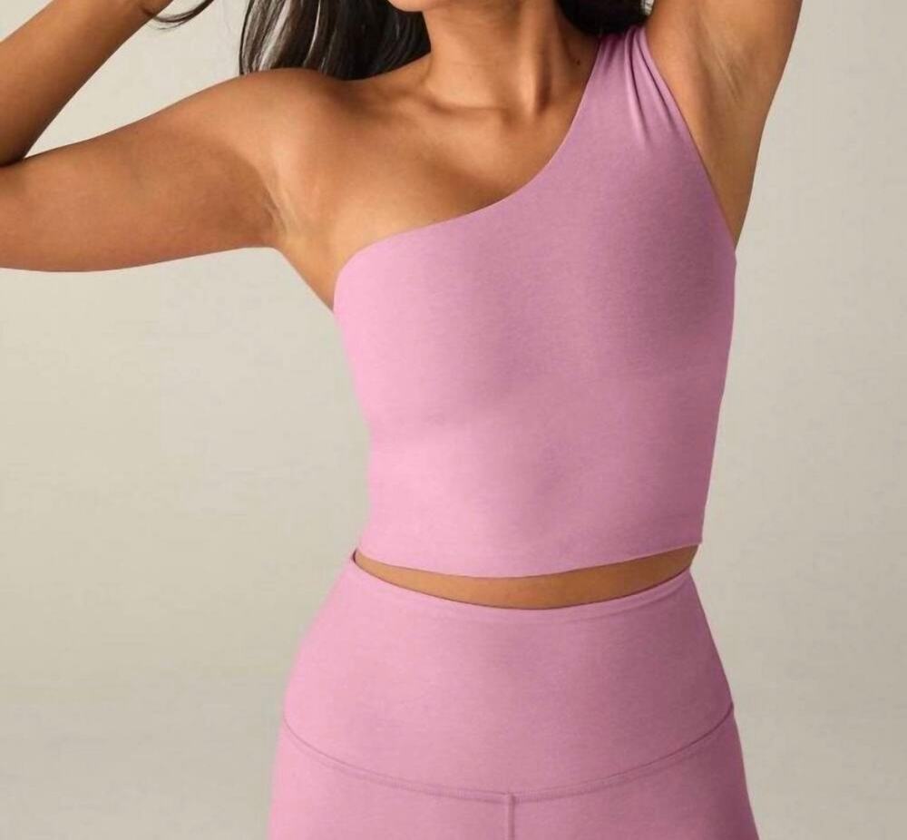 Beyond Yoga Spacedye The Bold Shoulder Cropped Tank pink size medium